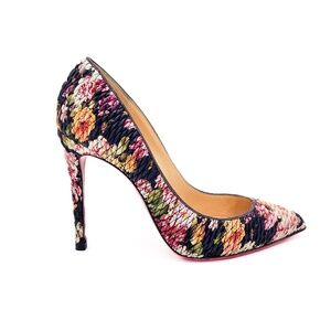 Christian Louboutin Quilted Leather Floral Pumps EU 36.5